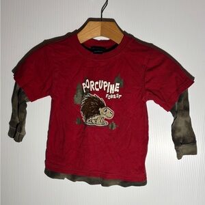Cherokee Red Porcupine Forest Long Sleeve Tee